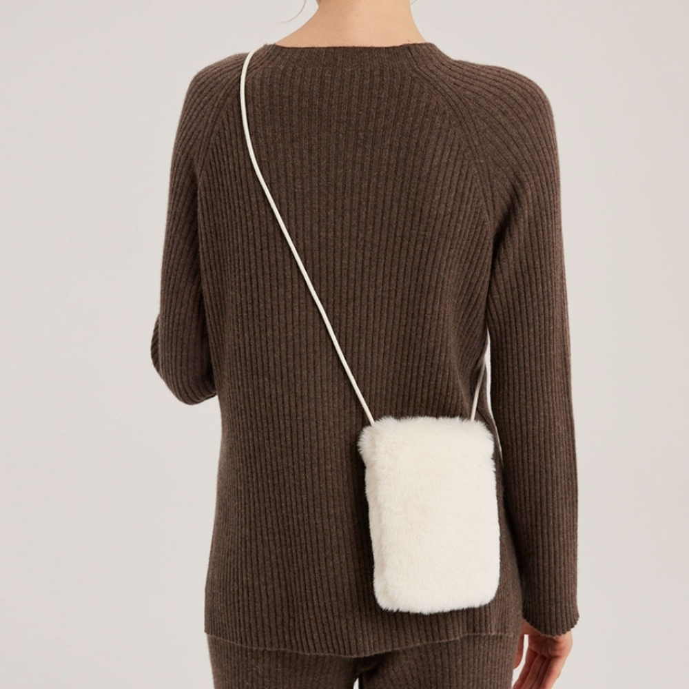NEW Faux Fur Muff Bag (White/Ivory) - Nap Loungewear